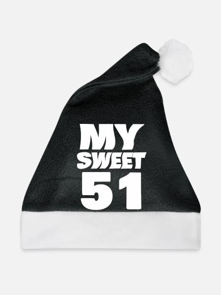 Sweet 51 - Weihnachtsmütze - Schwarz/Weiß - Vorne