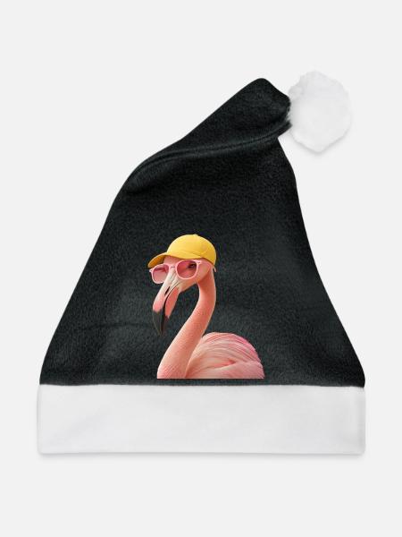 Cooles Flamingo Design - Weihnachtsmütze - Schwarz/Weiß