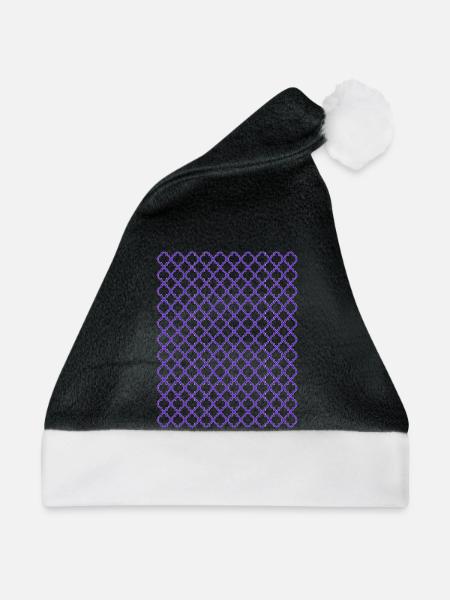 Lila Quatrefoil-Gitter Muster - Weihnachtsmütze - Schwarz/Weiß