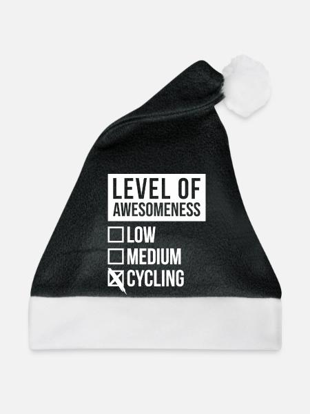 Radfahren, Radfahren, Radfahren - Weihnachtsmütze - Schwarz/Weiß - Vorne