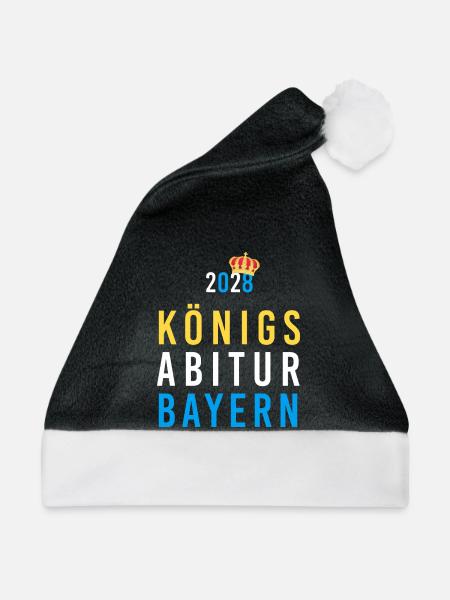 Königs Abitur Bayern 2028 Abi Krone - Weihnachtsmütze - Schwarz/Weiß - Vorne