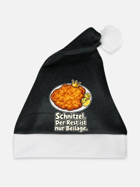 Schnitzel regiert - Weihnachtsmütze - Schwarz/Weiß - Vorne
