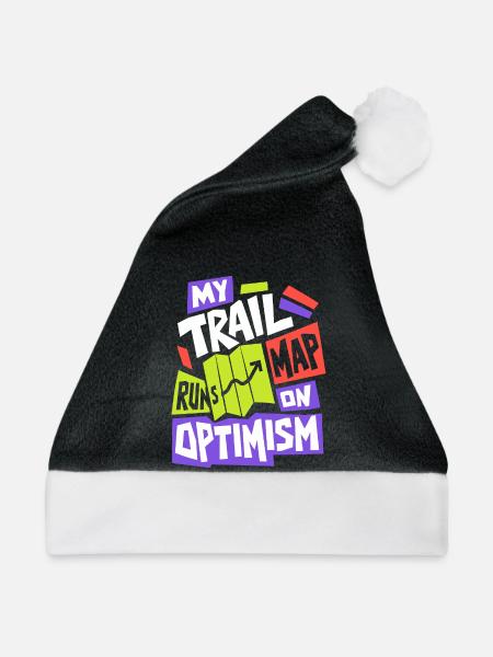 My Map Runs on Optimism - Weihnachtsmütze - Schwarz/Weiß - Vorne
