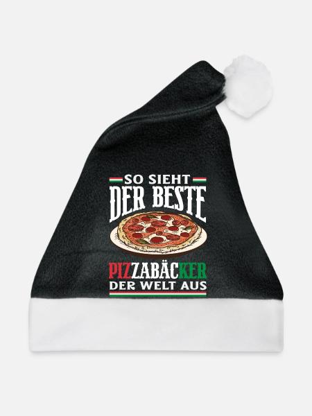 Der Beste Pizzabäcker Der Welt - Weihnachtsmütze - Schwarz/Weiß