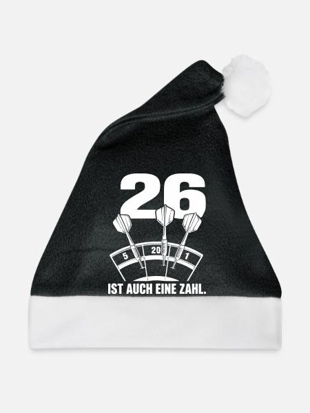 Bed and Breakfast Darts Spruch Dartpfeile im Board - Weihnachtsmütze - Schwarz/Weiß - Vorne