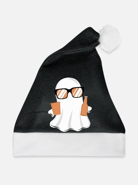 Halloween Buhs lustig - Weihnachtsmütze - Schwarz/Weiß - Vorne