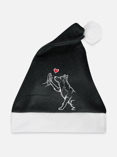 Husky - Weihnachtsmütze - Schwarz/Weiß - Vorne