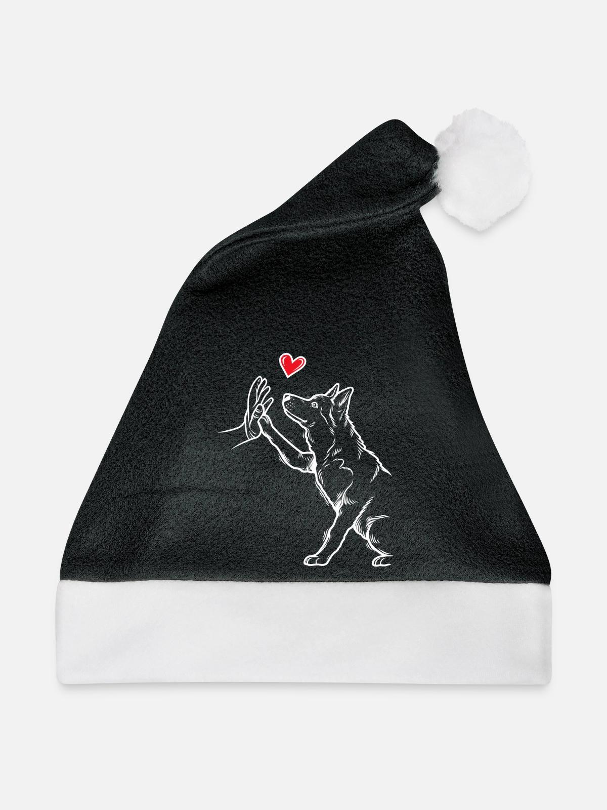 Husky - Weihnachtsmütze - Schwarz/Weiß - Vorne