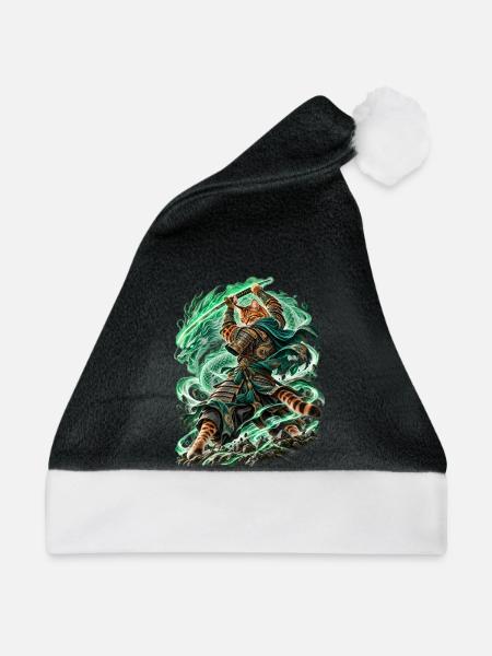Samurai Cat Dragonheart - Weihnachtsmütze - Schwarz/Weiß