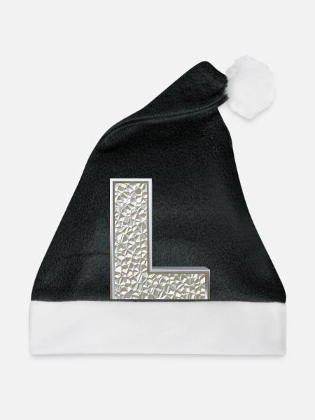 L, letter, initial, monogram, - Weihnachtsmütze - Schwarz/Weiß
