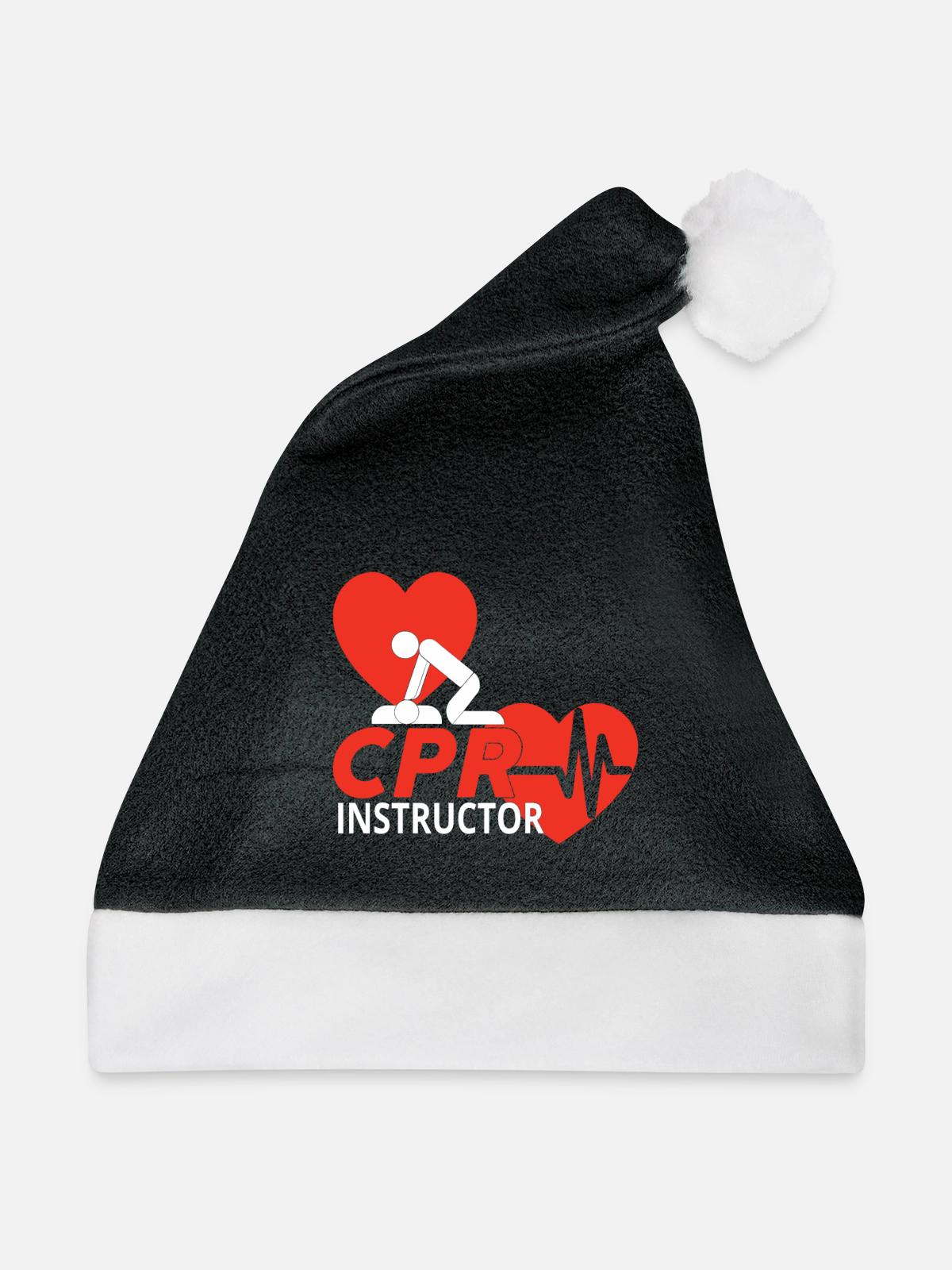CPR INSTRUCTOR - Weihnachtsmütze - Schwarz/Weiß - Vorne