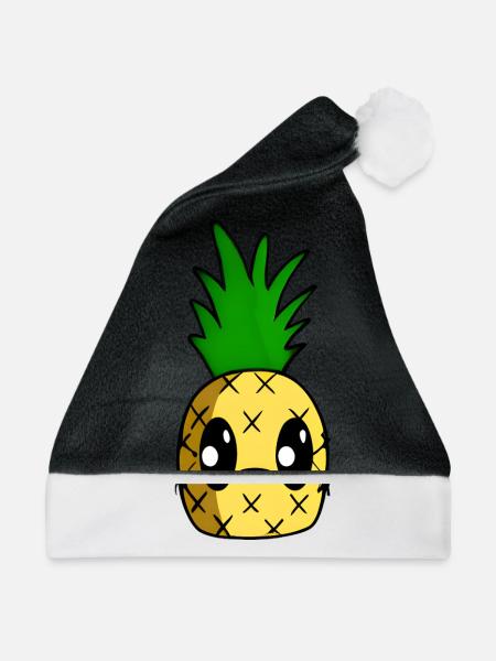 Kawaii Ananas - Weihnachtsmütze - Schwarz/Weiß