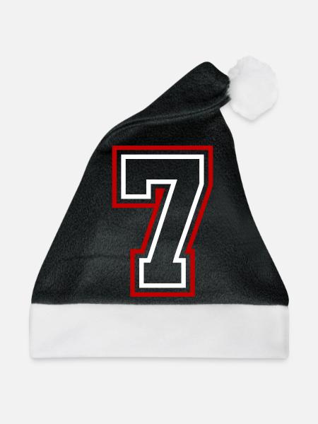 7 Zahl nummer - Weihnachtsmütze - Schwarz/Weiß