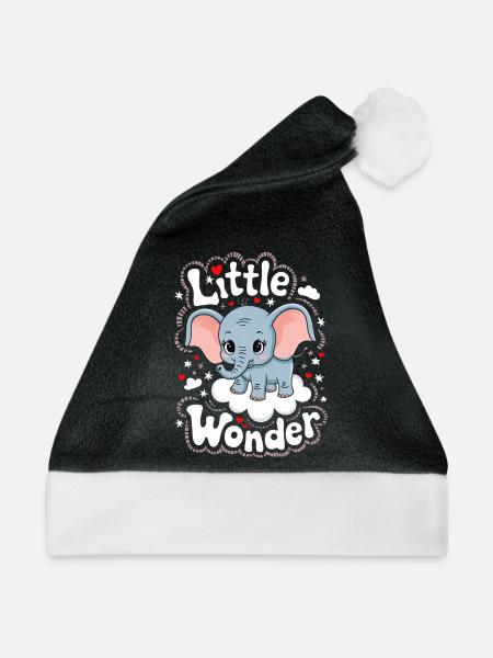 Kleines Wunder Elefantenkind - Weihnachtsmütze - Schwarz/Weiß
