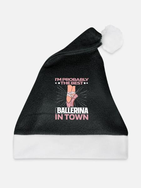 Ballet Balerina Witzig - Weihnachtsmütze - Schwarz/Weiß