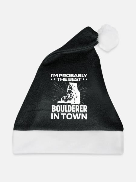 Bouldern Bouldering Lustig - Weihnachtsmütze - Schwarz/Weiß