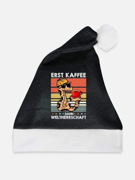 Boa Constrictor Schlange Sonnenbrille Kaffee - Weihnachtsmütze - Schwarz/Weiß - Vorne