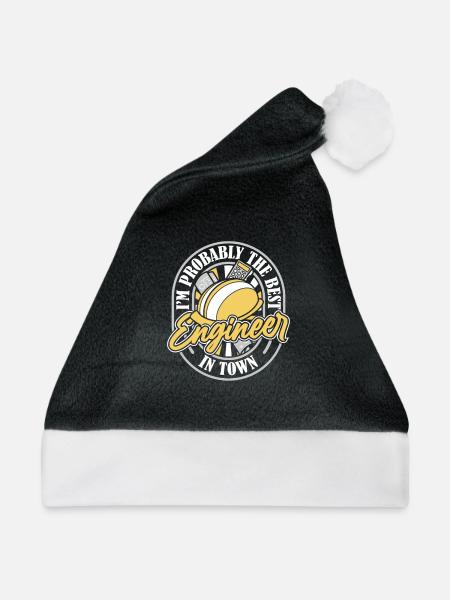Ingenieur Schutzhelm - Weihnachtsmütze - Schwarz/Weiß