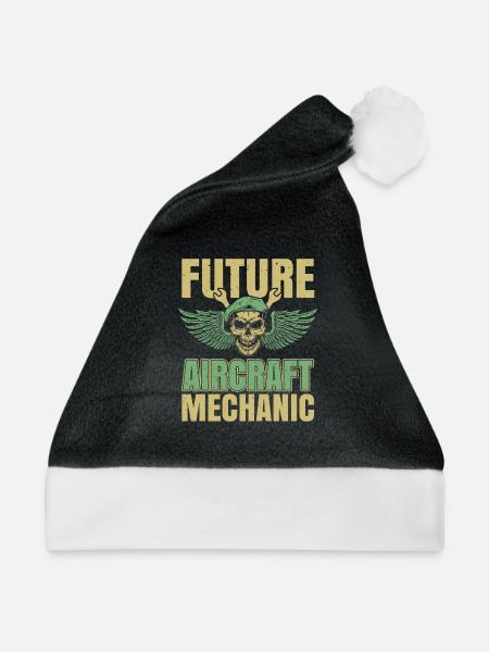 Flugzeug Mechaniker Schädel - Weihnachtsmütze - Schwarz/Weiß