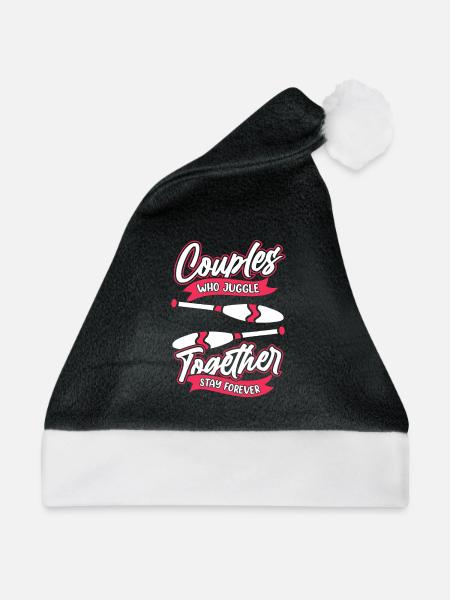 Jonglieren Jongleur Paar - Weihnachtsmütze - Schwarz/Weiß - Vorne