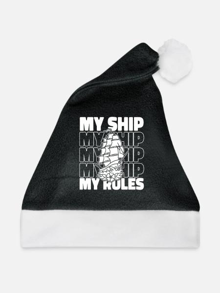 Segeln Segler Segelboot Lustig Segelboot Frauen - Weihnachtsmütze - Schwarz/Weiß - Vorne