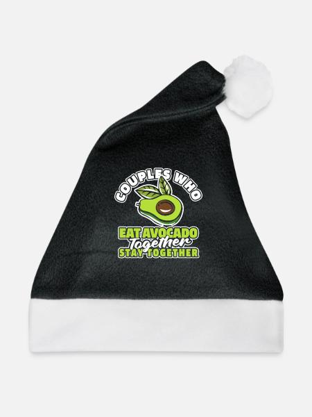 Avocado Paar - Weihnachtsmütze - Schwarz/Weiß