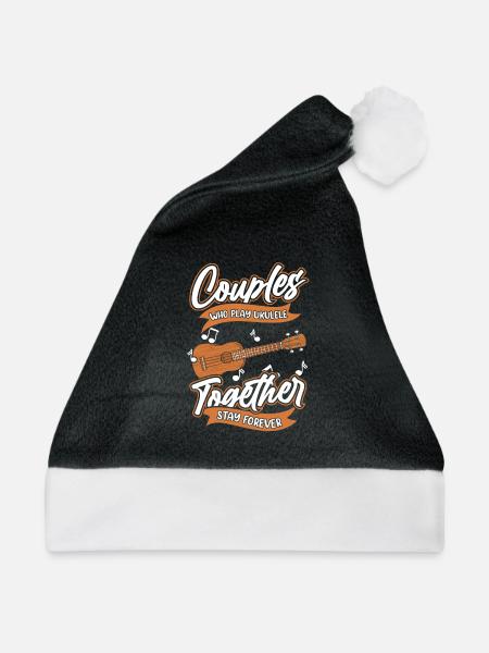 Ukulele Paar - Weihnachtsmütze - Schwarz/Weiß