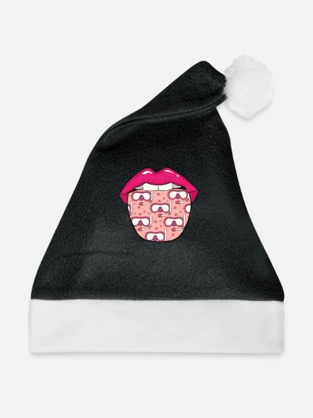 Schnorcheln Lippen - Weihnachtsmütze - Schwarz/Weiß