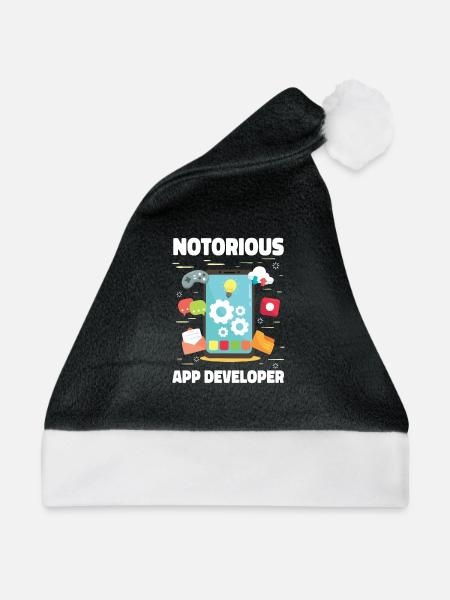 Entwickler Coder Programmierer App - Weihnachtsmütze - Schwarz/Weiß