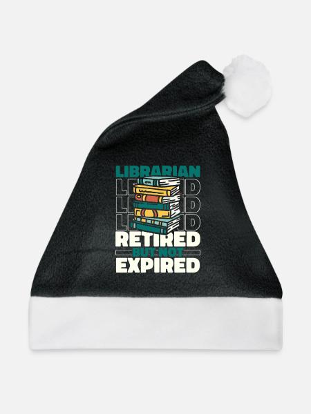 Bibliothekar Im Ruhestand - Weihnachtsmütze - Schwarz/Weiß - Vorne