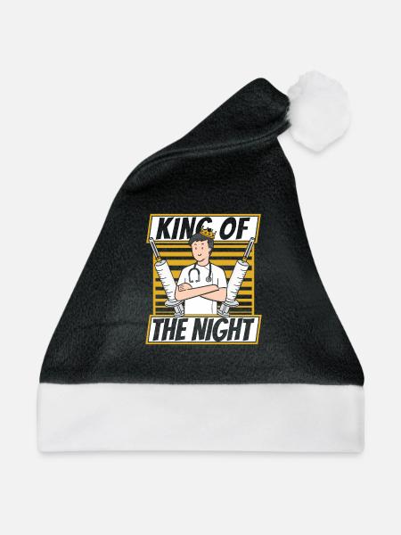 Krankenschwester Spritzen - Weihnachtsmütze - Schwarz/Weiß - Vorne