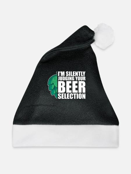 Craft Beer Bier Craftbier Hüpfen - Weihnachtsmütze - Schwarz/Weiß - Vorne