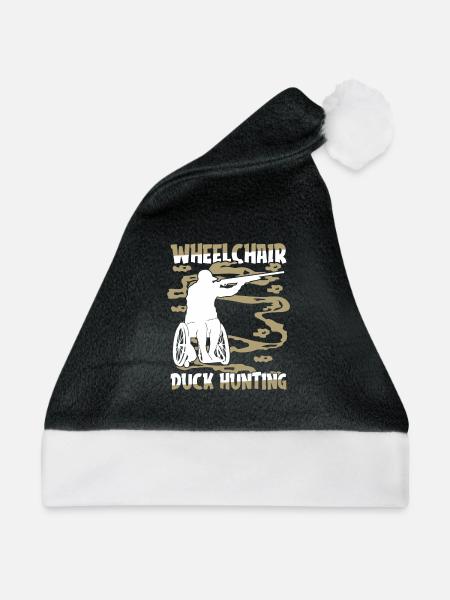 Ente Jagd Entenjagd Rollstuhl - Weihnachtsmütze - Schwarz/Weiß