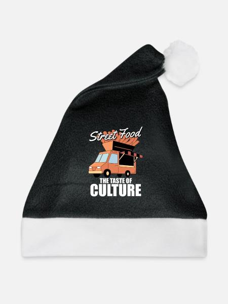 Straßenessen Kultur - Weihnachtsmütze - Schwarz/Weiß - Vorne
