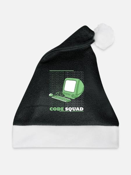 Entwickler Coder Programmierer Rechner - Weihnachtsmütze - Schwarz/Weiß - Vorne