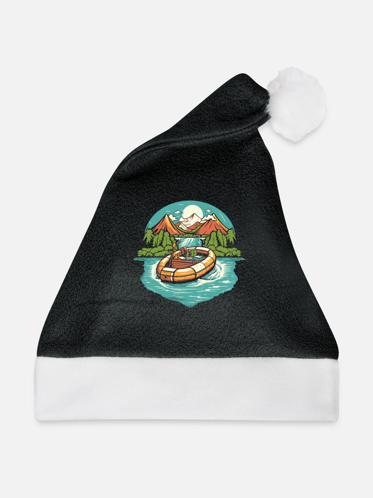 Rafting - Weihnachtsmütze - Schwarz/Weiß - Vorne