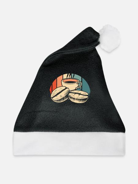 Kaffee Cafe - Weihnachtsmütze - Schwarz/Weiß - Vorne