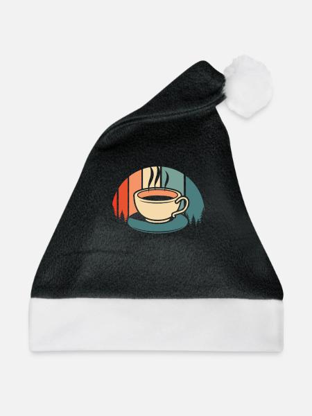 Kaffee Cafe - Weihnachtsmütze - Schwarz/Weiß - Vorne