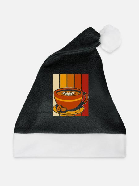Kaffee Cafe - Weihnachtsmütze - Schwarz/Weiß - Vorne
