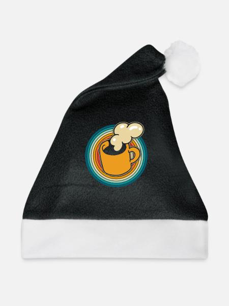 Kaffee Cafe - Weihnachtsmütze - Schwarz/Weiß - Vorne