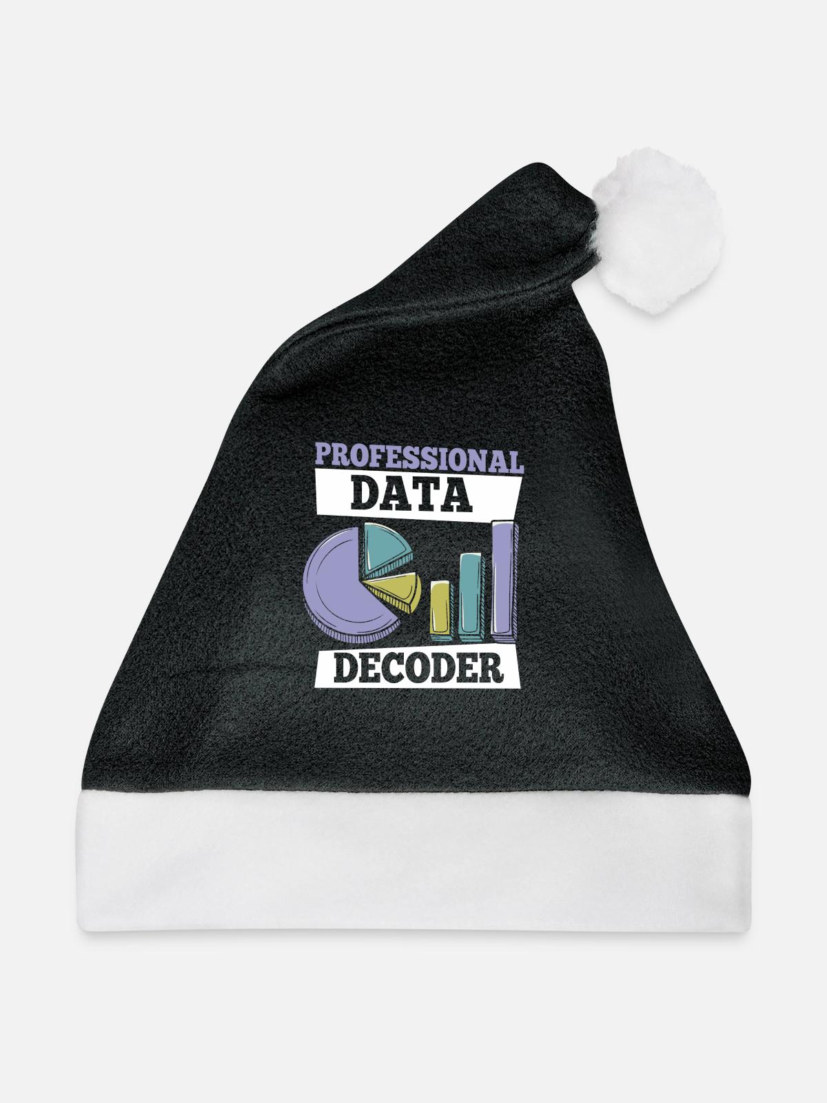 Data Science Data Analyst - Weihnachtsmütze - Schwarz/Weiß - Vorne