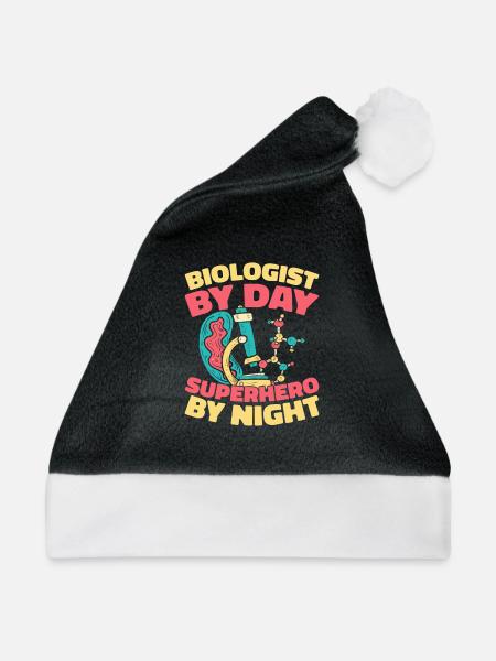 Biologie Biologe - Weihnachtsmütze - Schwarz/Weiß - Vorne