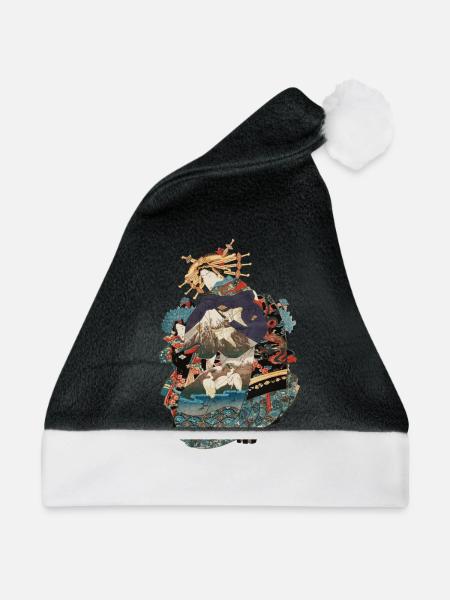 Geisha 1 - Weihnachtsmütze - Schwarz/Weiß