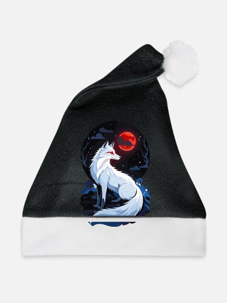 Polarfuchs - Weihnachtsmütze - Schwarz/Weiß