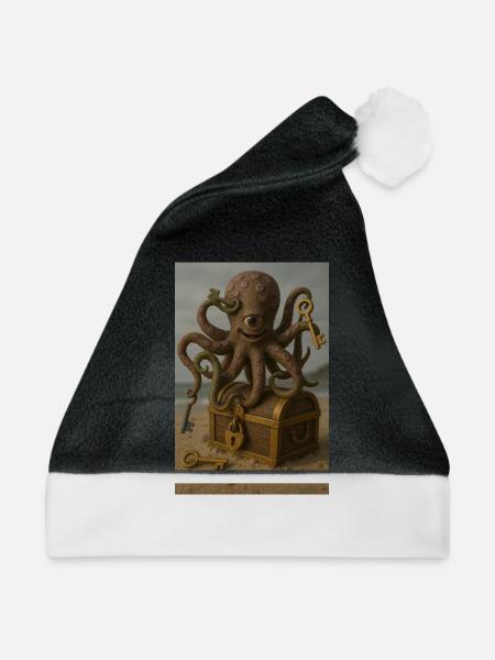 Tintenfisch - Weihnachtsmütze - Schwarz/Weiß
