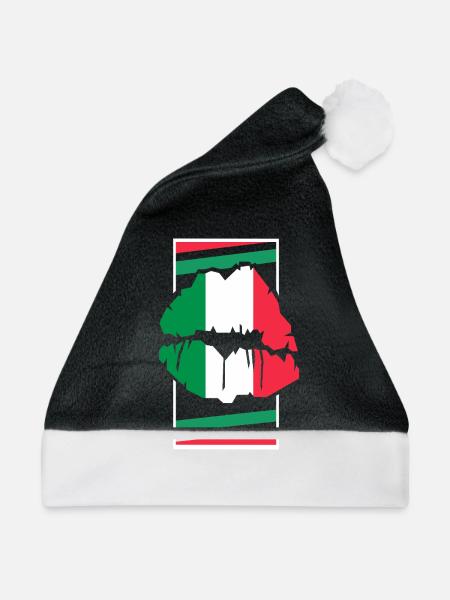 Italien - Weihnachtsmütze - Schwarz/Weiß