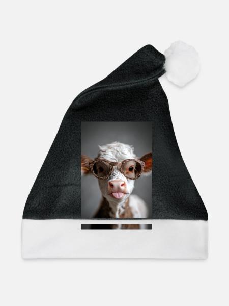 Cooles Kalb mit Attitüde - Weihnachtsmütze - Schwarz/Weiß
