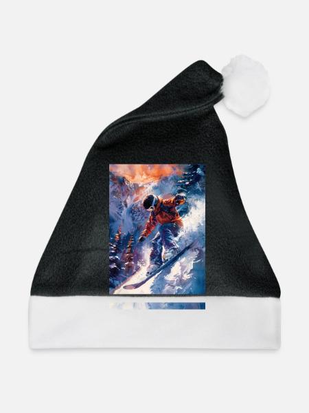 Epische Snowboard-Abenteuerkunst - Weihnachtsmütze - Schwarz/Weiß