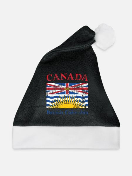 British Columbia Flag Vintage - Weihnachtsmütze - Schwarz/Weiß