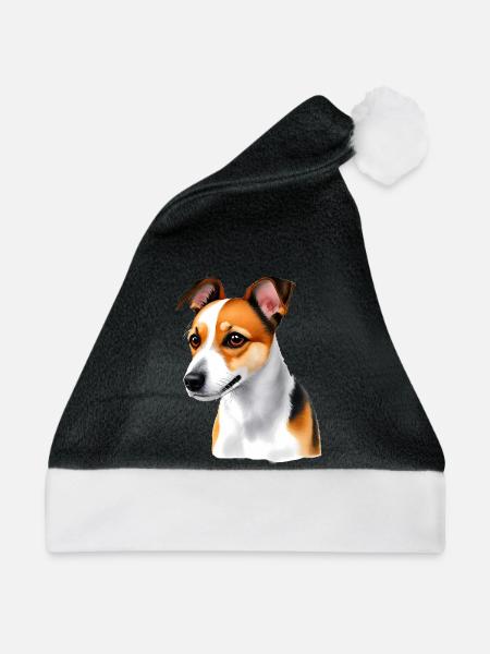 Jack Russel - Weihnachtsmütze - Schwarz/Weiß